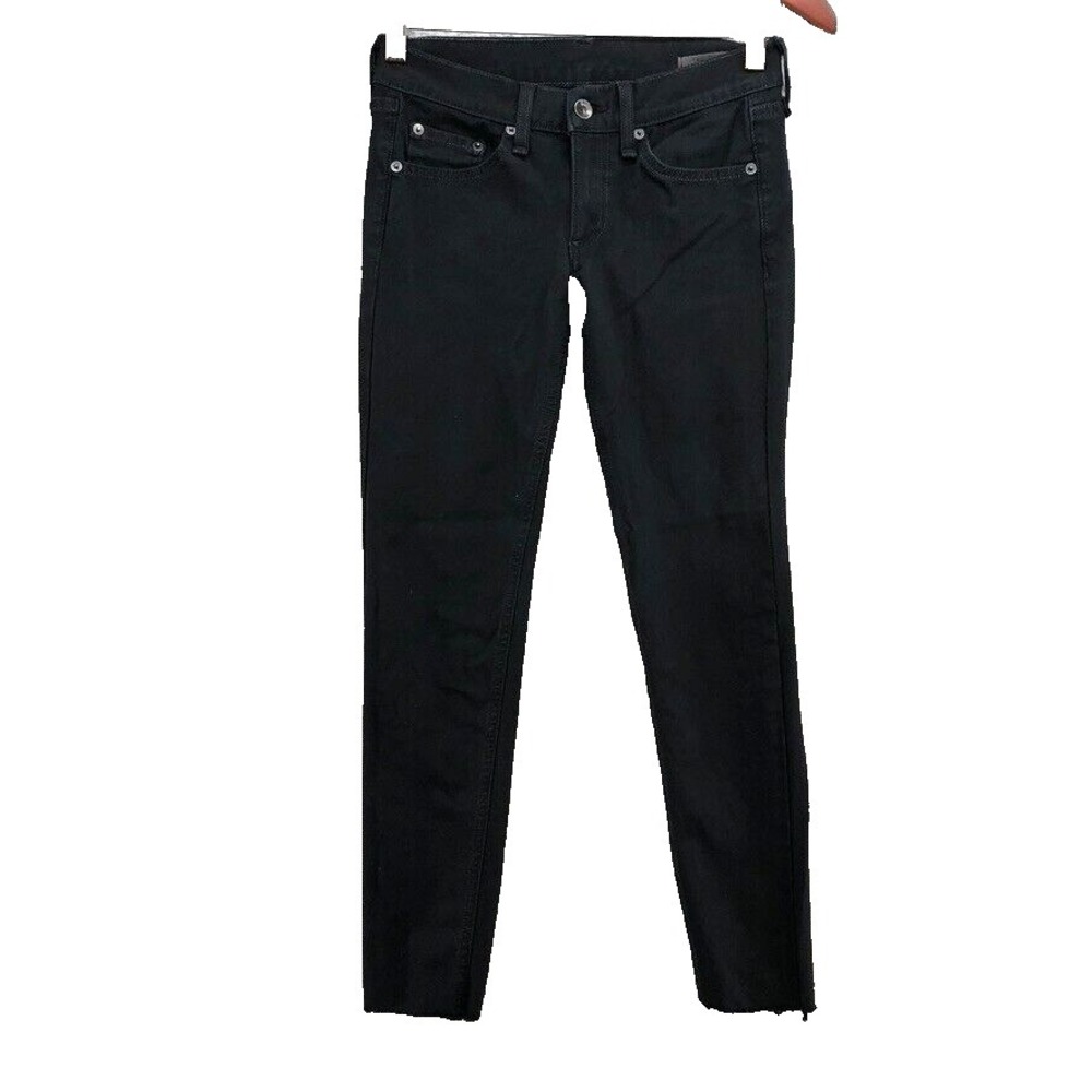 Rag‎ & Bone Slim Skinny Jeans Womens 25 0 Equestrian Black Denim Stretch